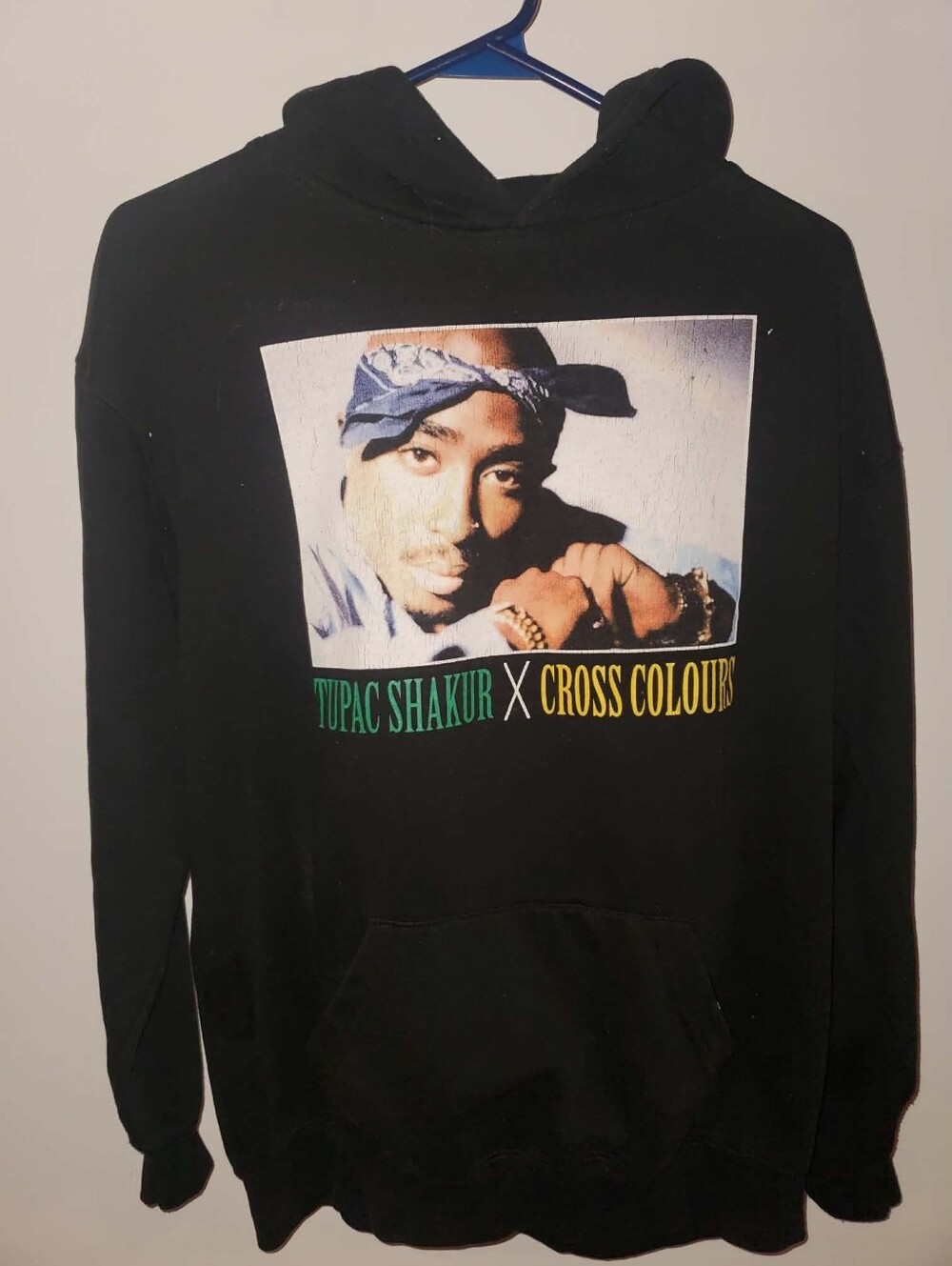 Black Graphic Hoodie with Icon Print